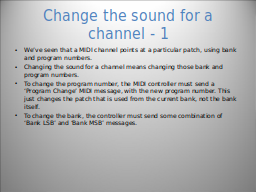 Change the sound for a channel - 1