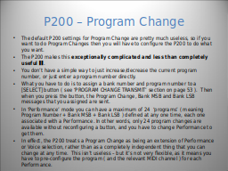 P200 – Program Change